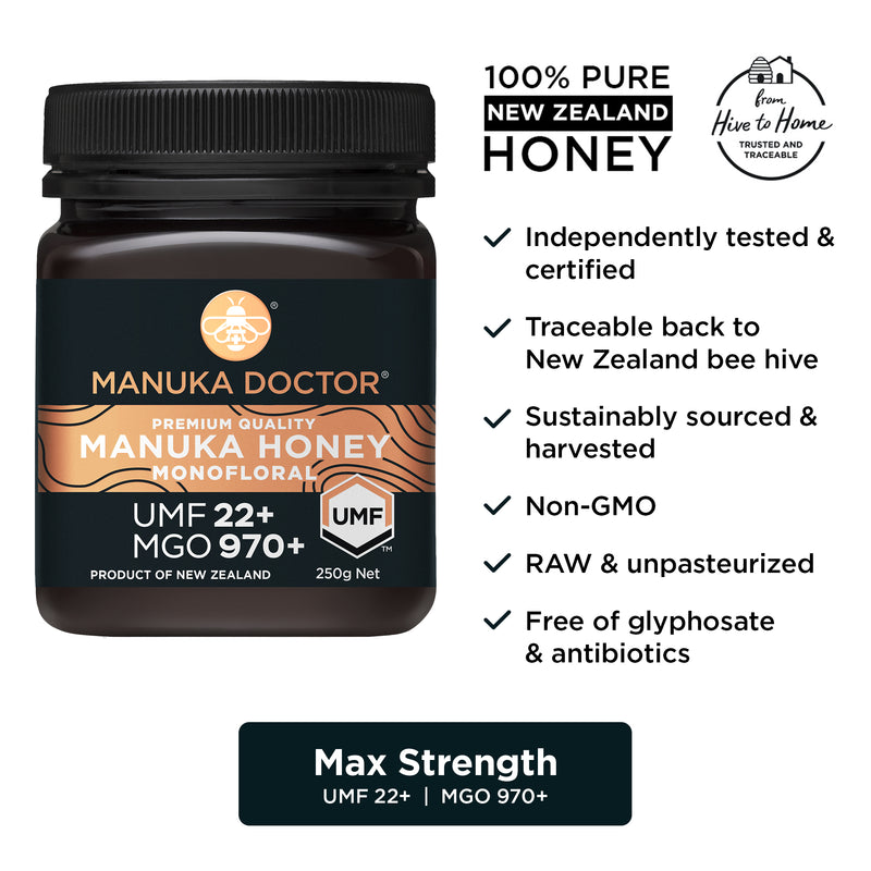 Manuka Doctor UMF 22+ Monofloral Manuka Honey 250g