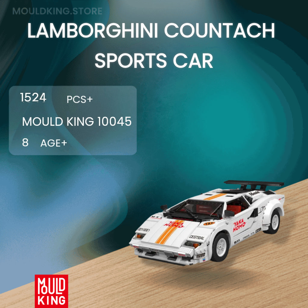 Mould King Lamborghini Countach Sports Car 1:8 Building Set - 1,524 Pieces - MK10045, image 6