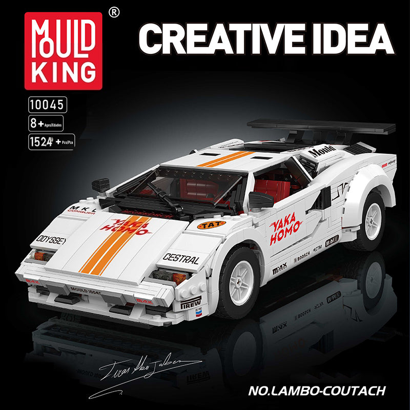 Mould King Lamborghini Countach Sports Car 1:8 Building Set - 1,524 Pieces - MK10045, image 4
