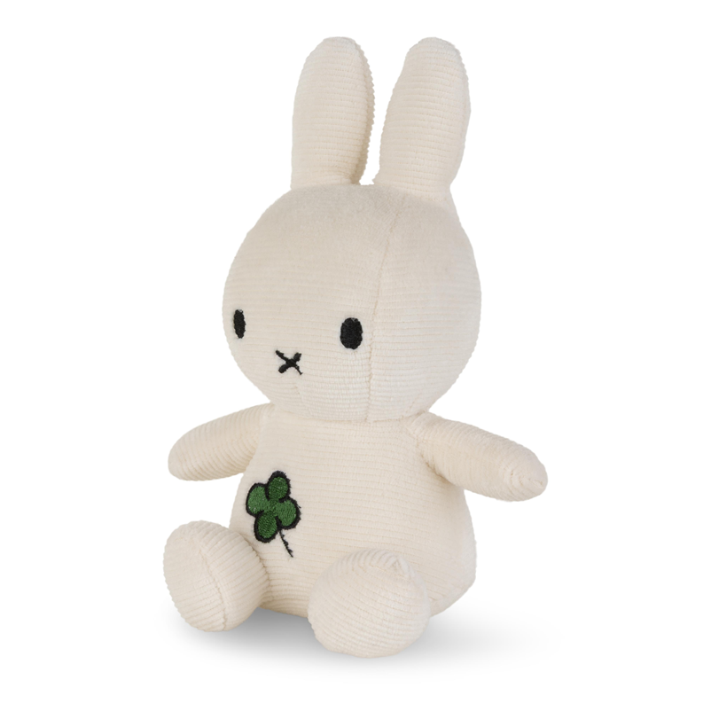 Miffy Four Leaf Clover Offwhite plush toy with a four-leaf clover design, soft and cheerful home decor.