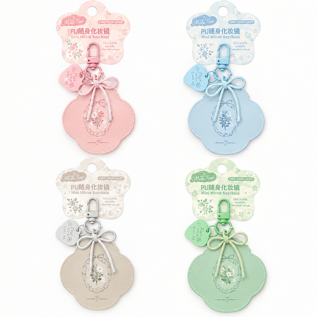 Miss Time Find Your Light Mini Mirror Keychain