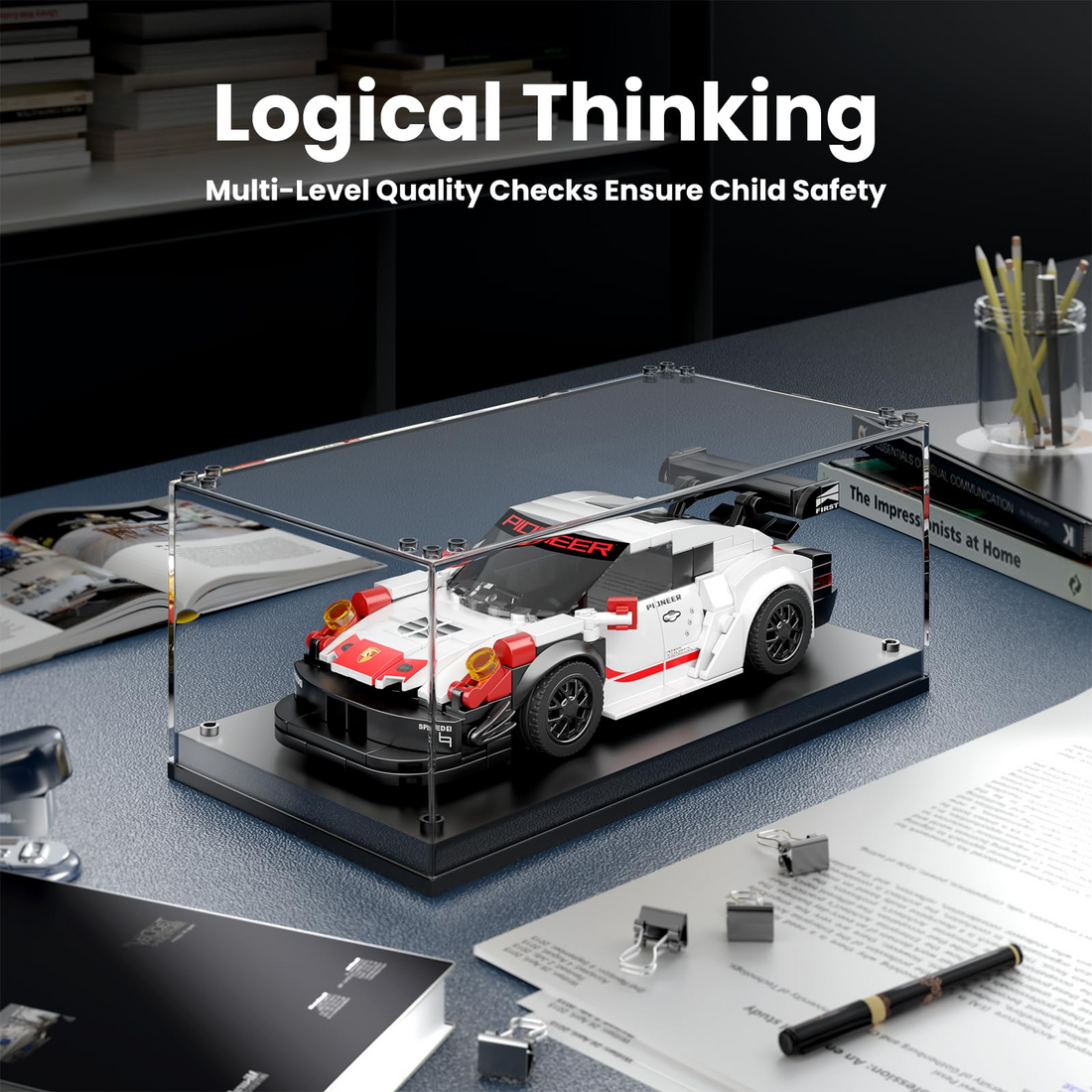 Mould King 911 RSR Sports Car Building Set with Display Case - 373 Pieces - 27010, image 7