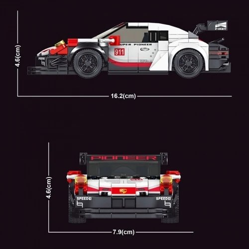 Mould King 911 RSR Sports Car Building Set with Display Case - 373 Pieces - 27010, image 6