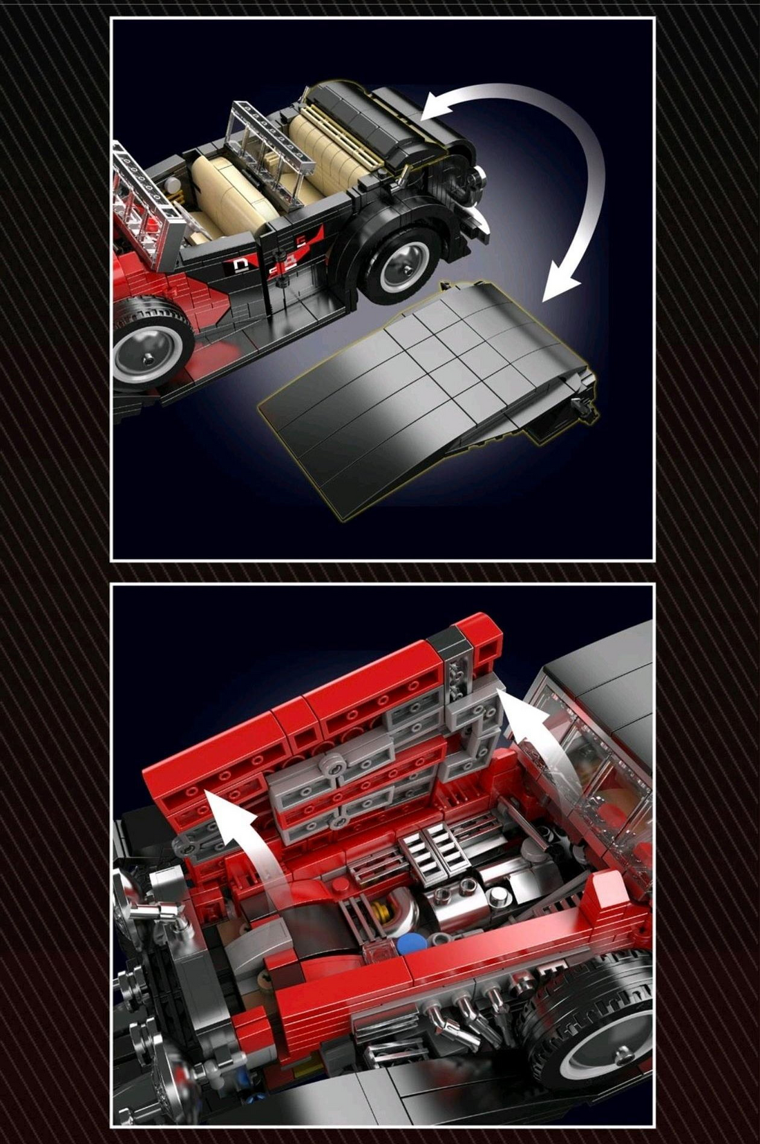 Mould King Duesenberg Classic Car Building Set - 1,292 Pieces - 10114, image 8