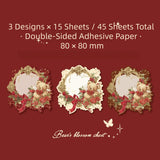 Mr.Paper Bear Flower Box Series Embossed Foil Sticky Memo Pad – 45 Sheets