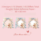 Mr.Paper Bear Flower Box Series Embossed Foil Sticky Memo Pad – 45 Sheets