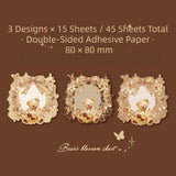 Mr.Paper Bear Flower Box Series Embossed Foil Sticky Memo Pad – 45 Sheets