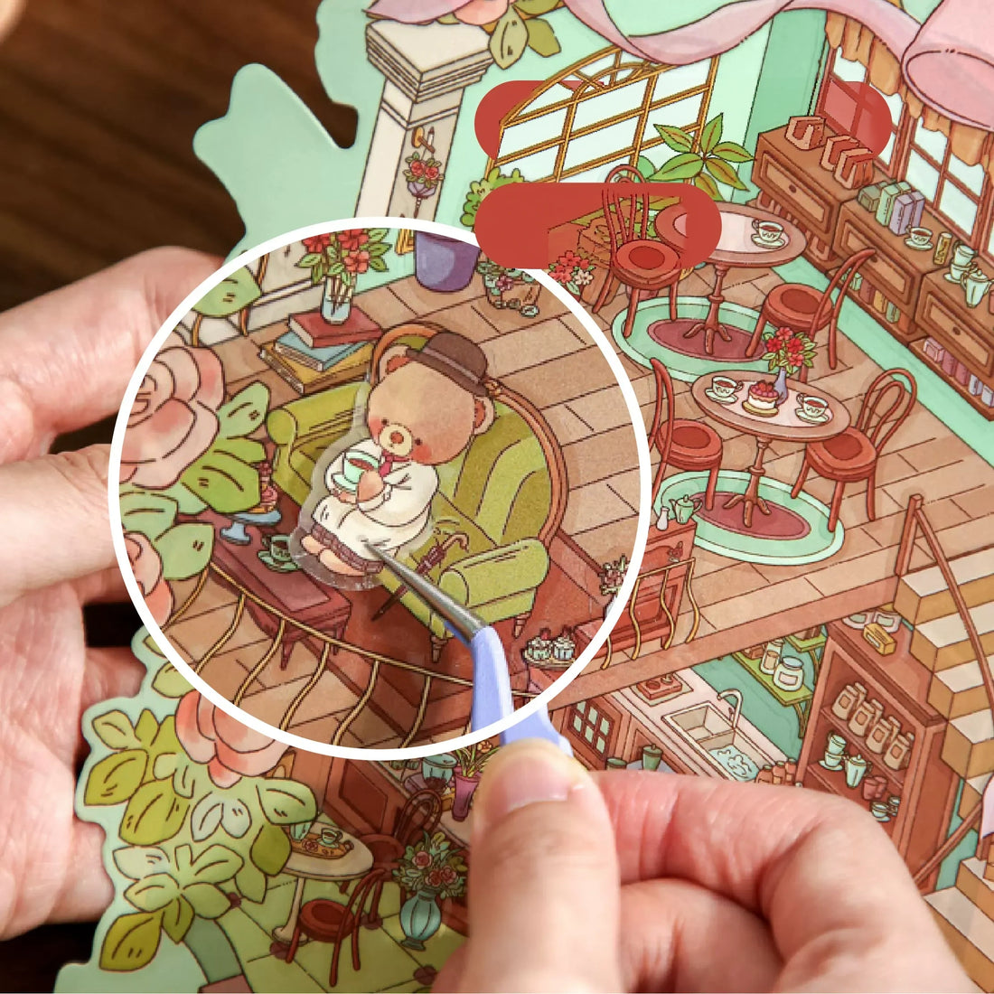 Mr Paper 2.5D Deco Scene Sticker Romantic Bear Cottage Series, image 7