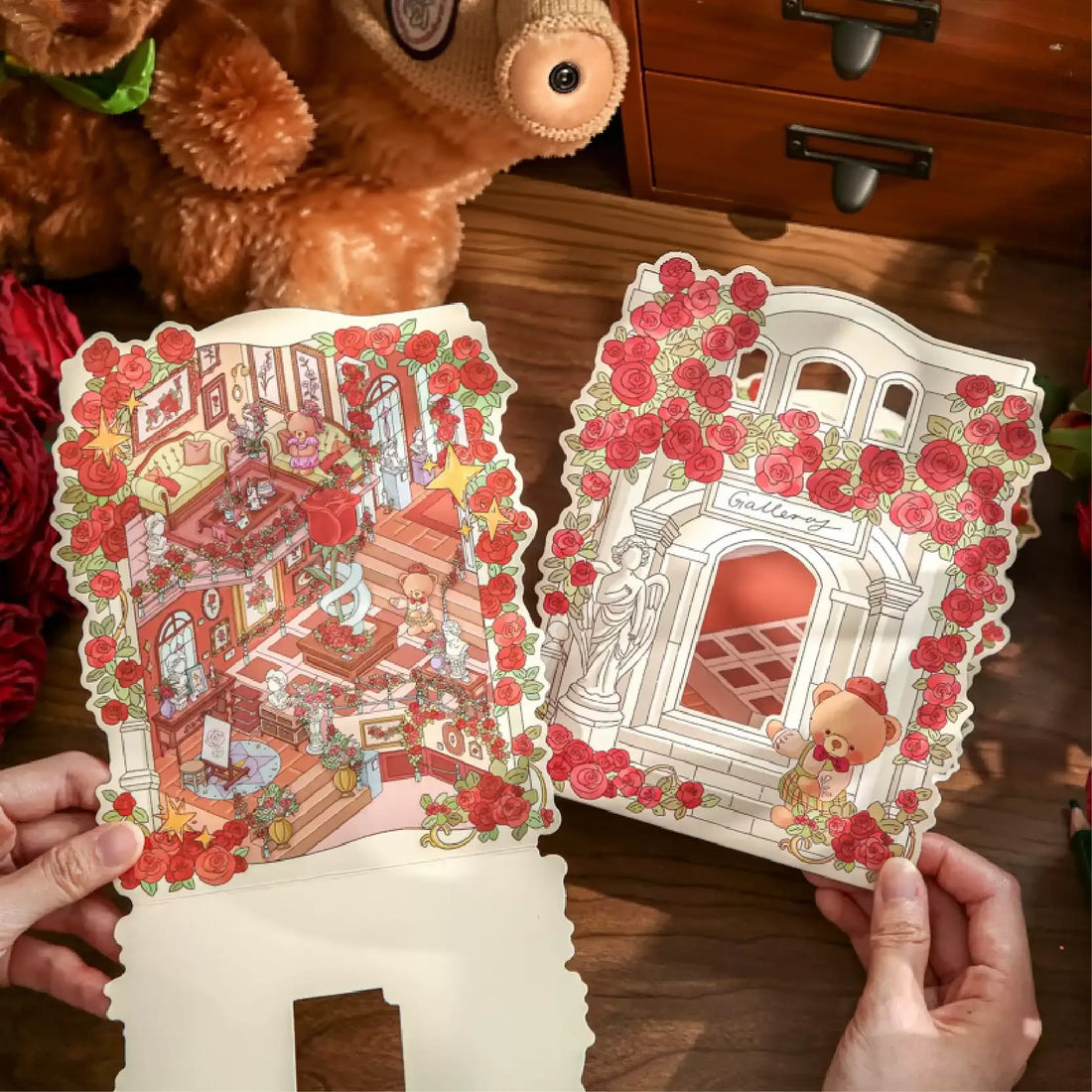 Mr Paper 2.5D Deco Scene Sticker Romantic Bear Cottage Series, image 9