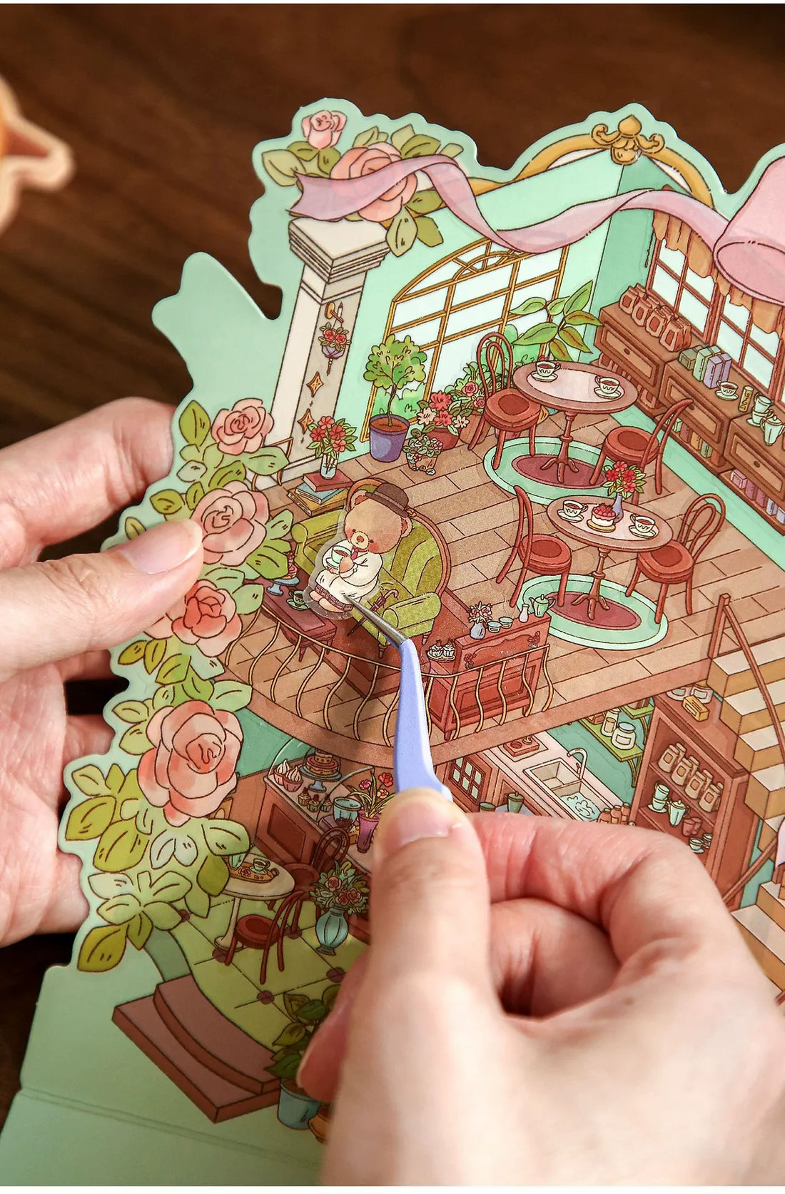 Mr Paper 2.5D Deco Scene Sticker Romantic Bear Cottage Series, image 12