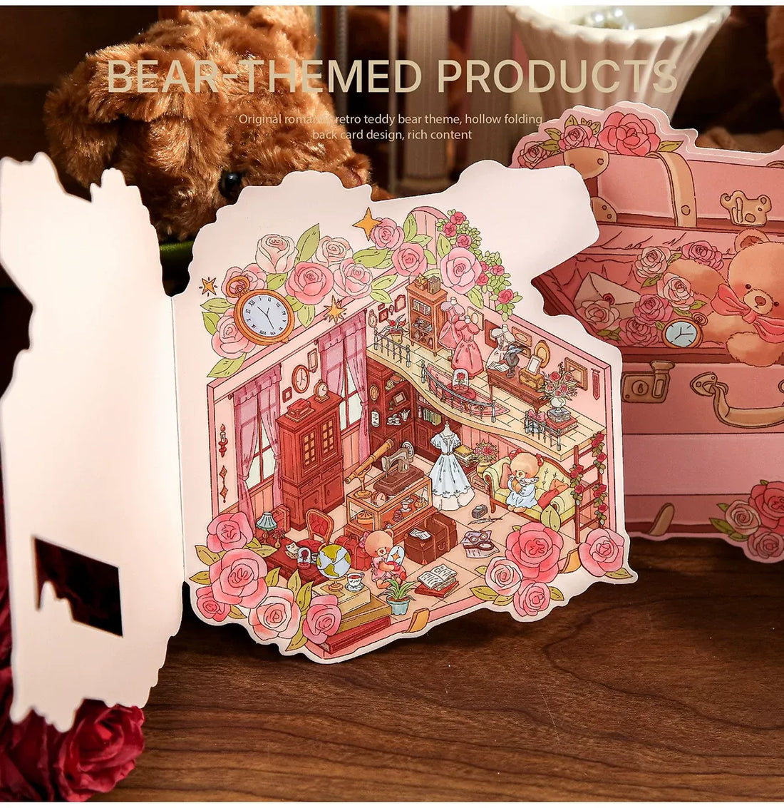 Mr Paper 2.5D Deco Scene Sticker Romantic Bear Cottage Series, image 10