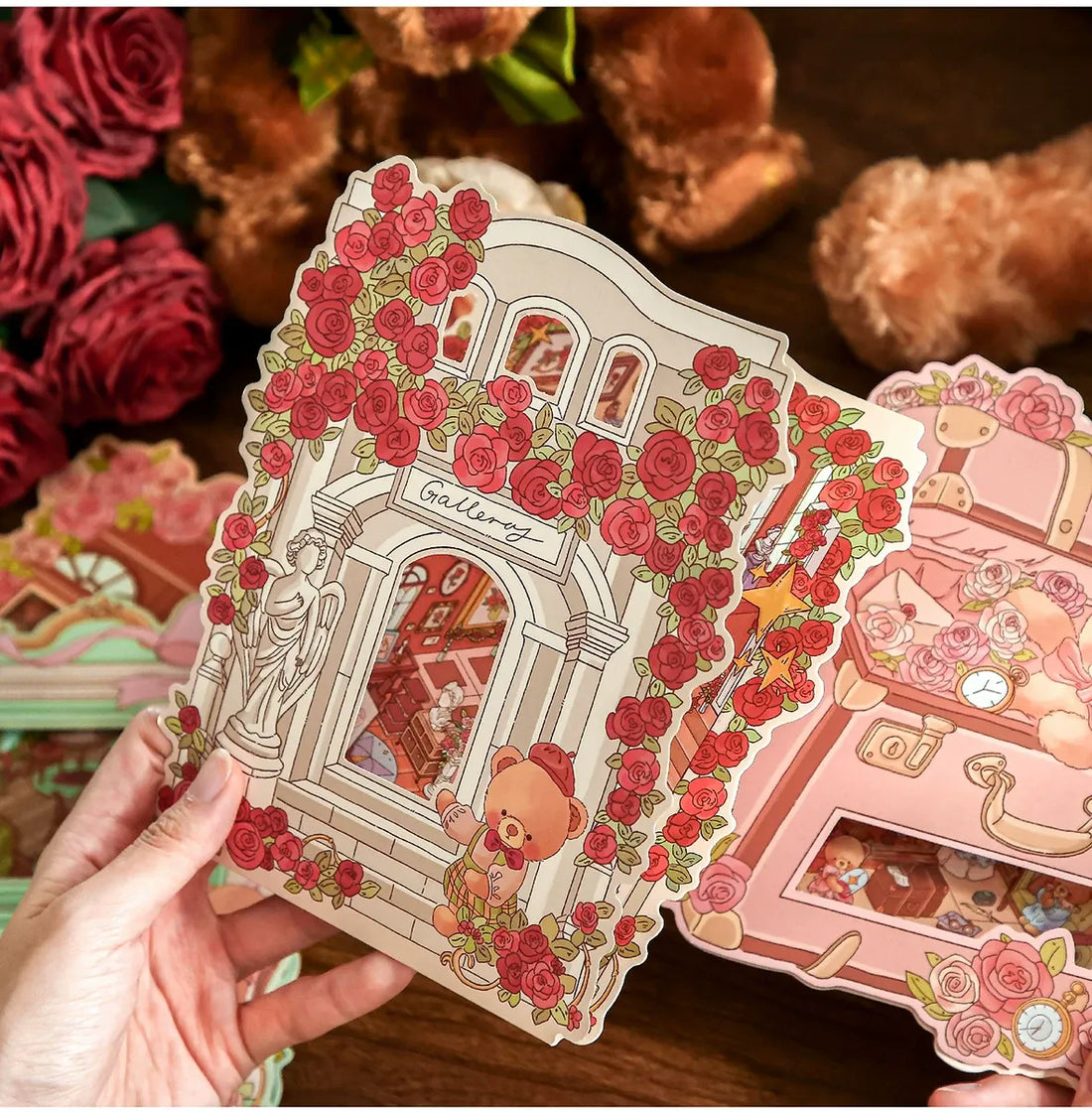 Mr Paper 2.5D Deco Scene Sticker Romantic Bear Cottage Series, image 11