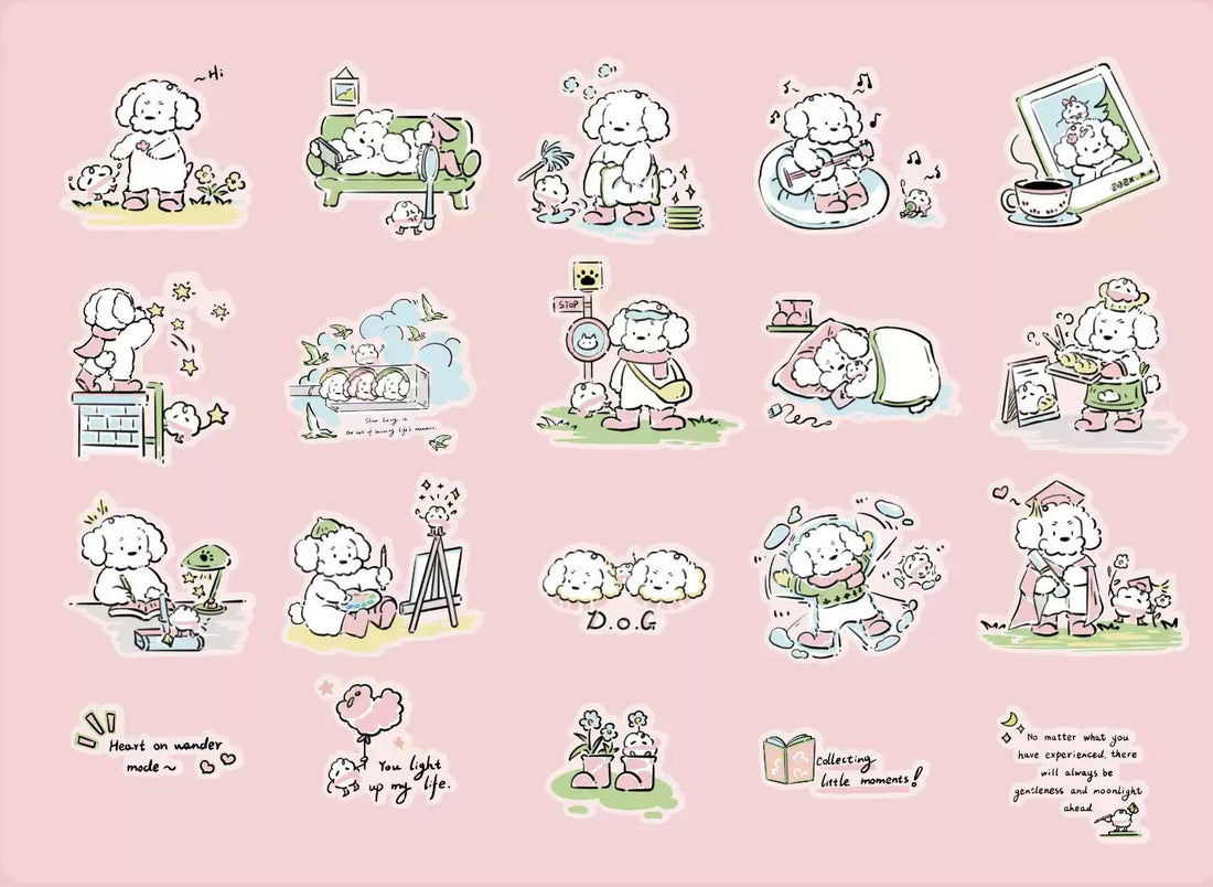 Mr. Paper Cats and Dogs Wearing Rain Boots Series Sticker Pack, image 5