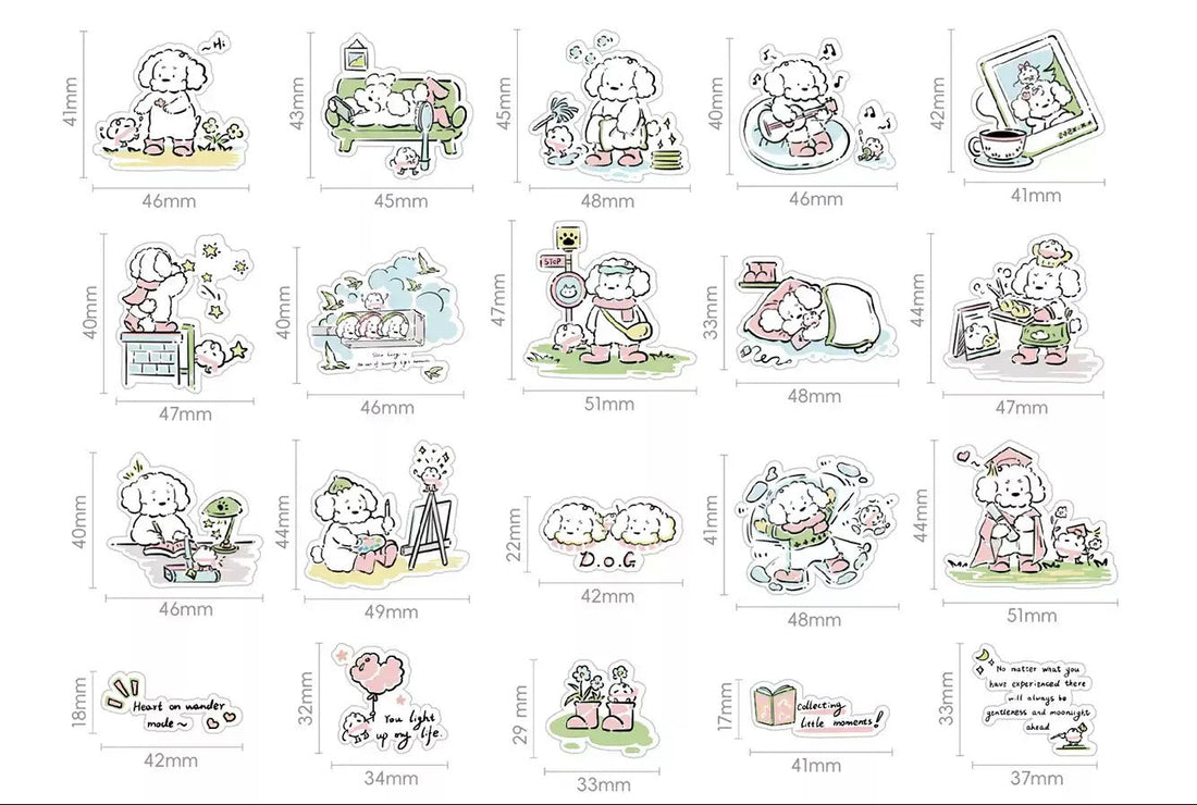 Mr. Paper Cats and Dogs Wearing Rain Boots Series Sticker Pack, image 9