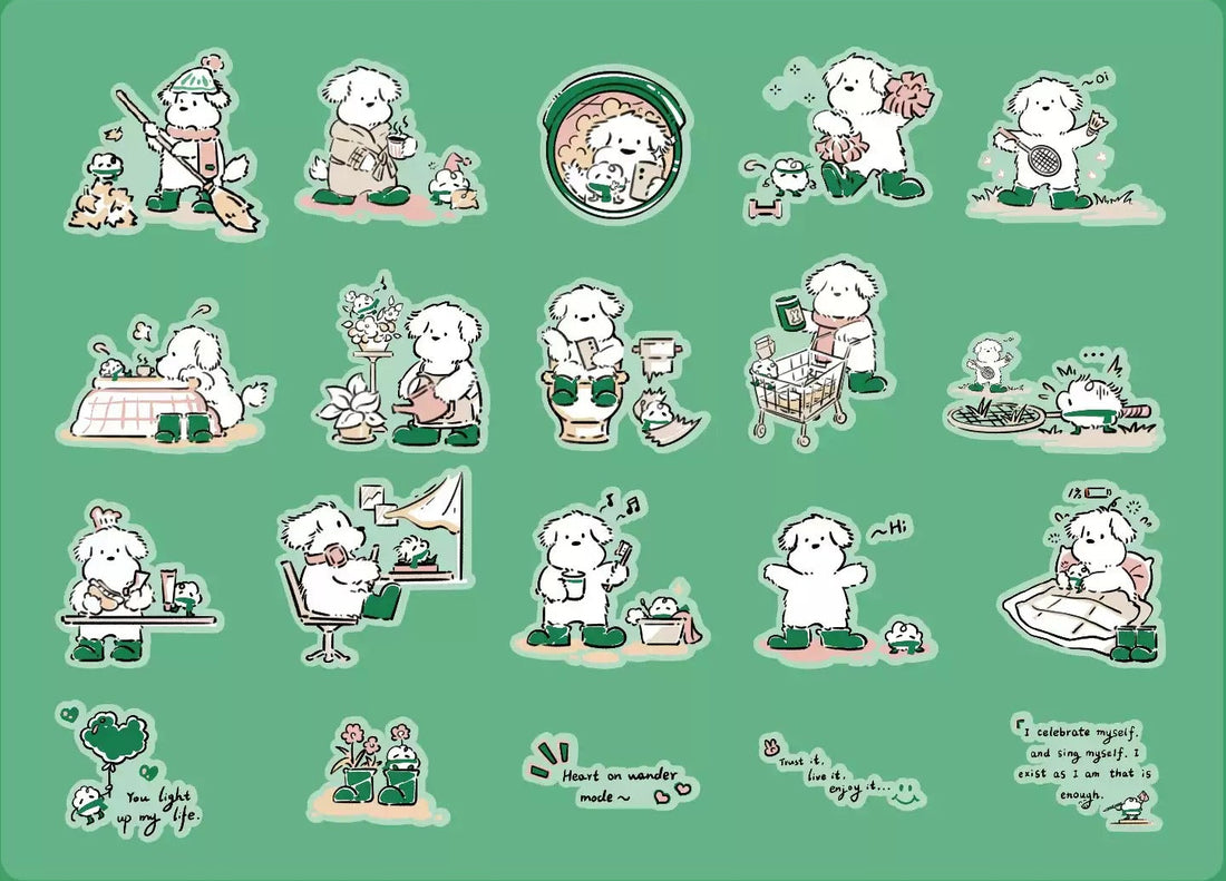 Mr. Paper Cats and Dogs Wearing Rain Boots Series Sticker Pack, image 3