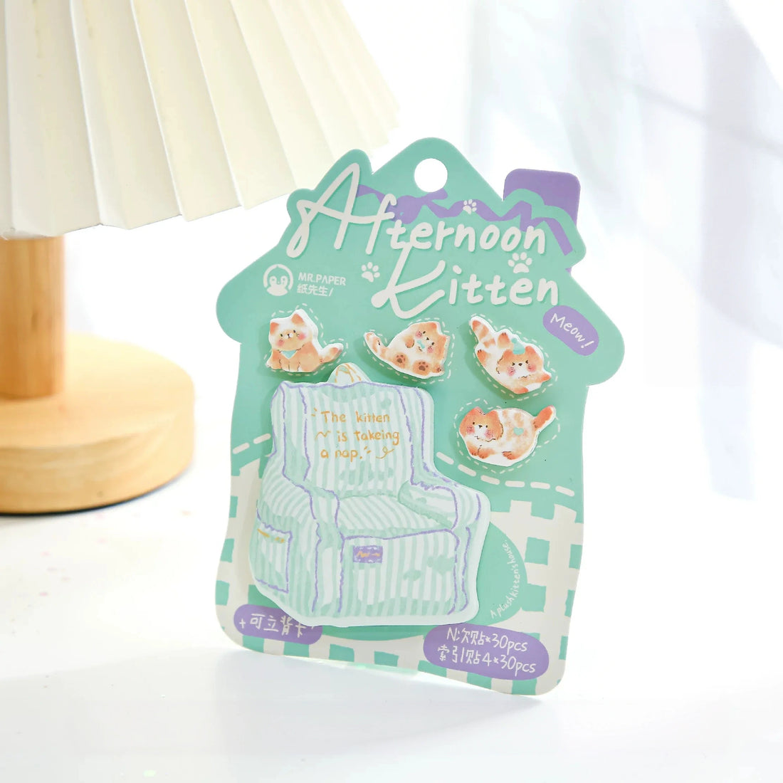 Mr Paper Sticky Notes Set – Fluffy Cat House Index Tabs & Memo Notes, image 5