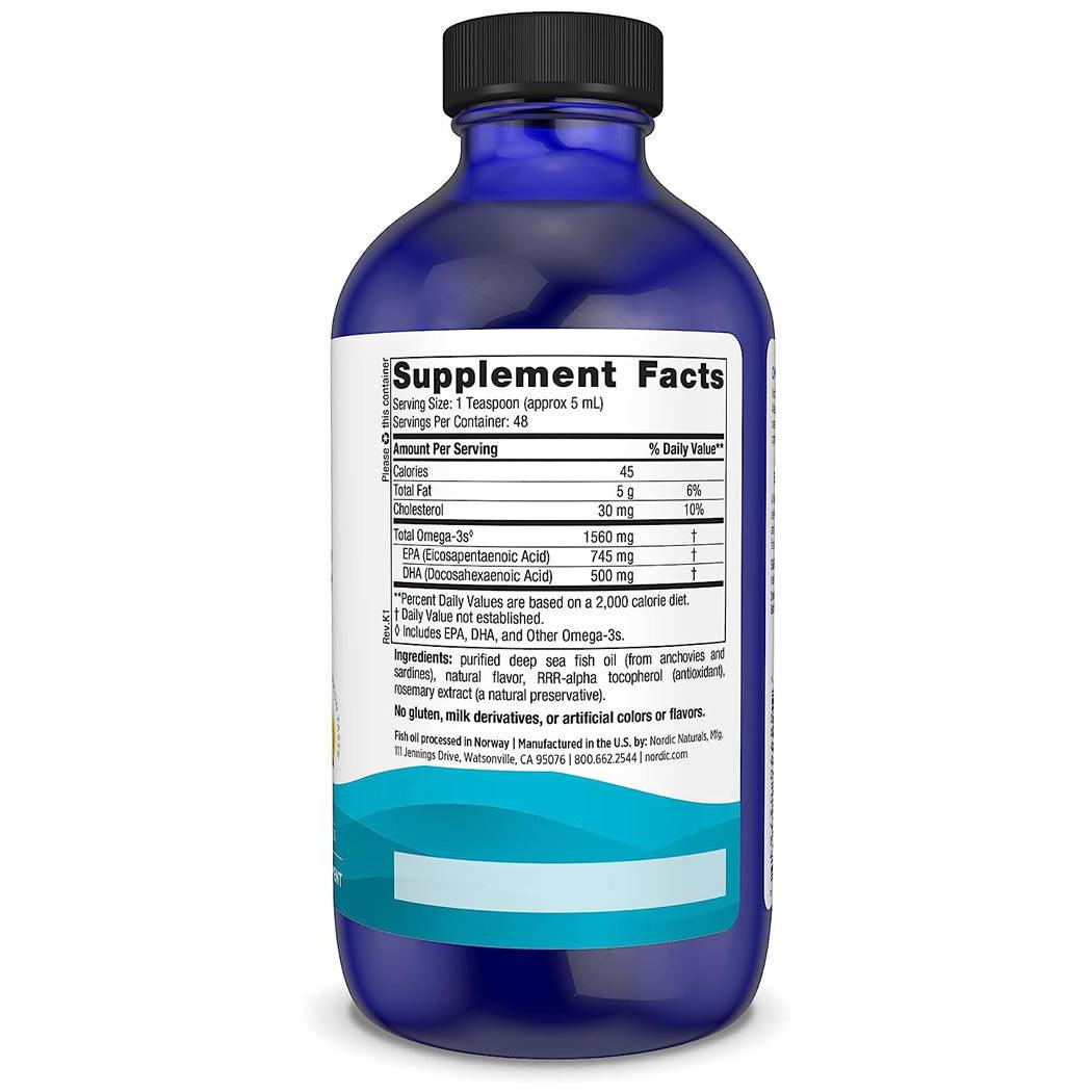 Nordic Naturals Fish Oil Omega-3 1560mg Liquid - Lemon, image 3
