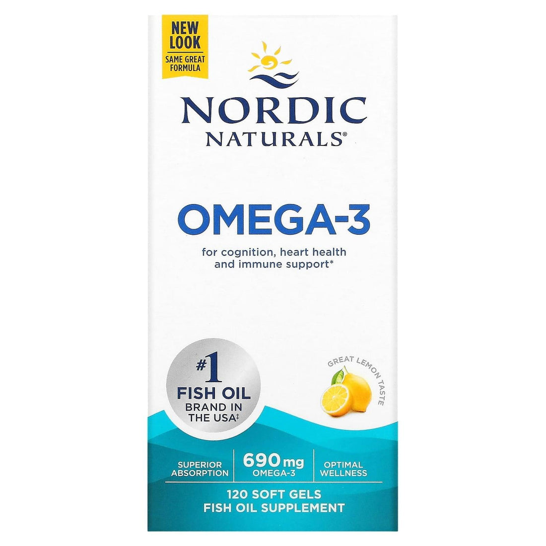 Nordic Naturals Fish Oil Omega-3 690mg - Lemon, image 2
