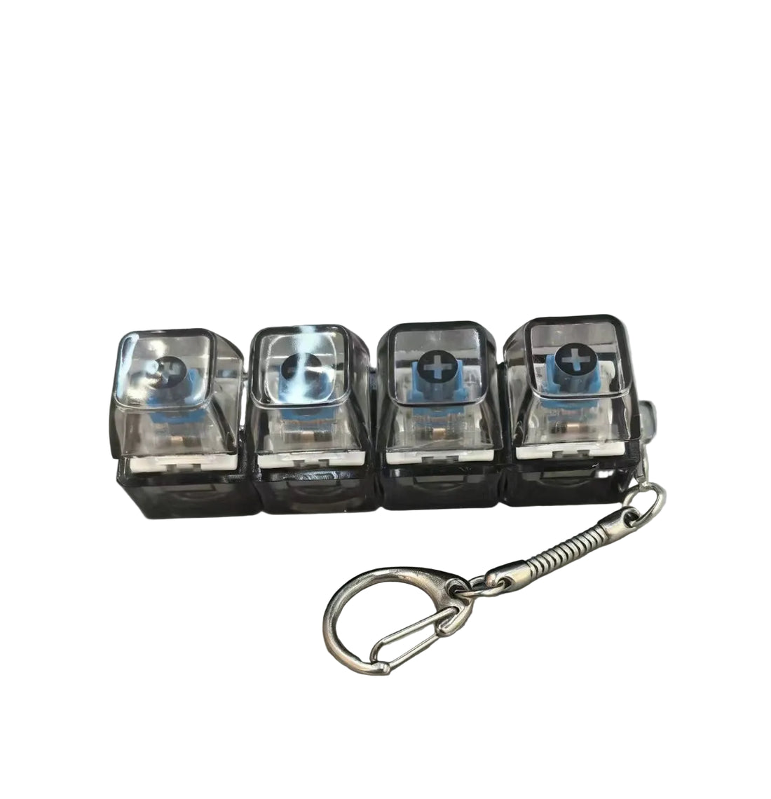 Transparent Glow 4-Key Mechanical Keyboard Keychain DIY Clicky Switch Stress Relief Fidget Toy, image 3