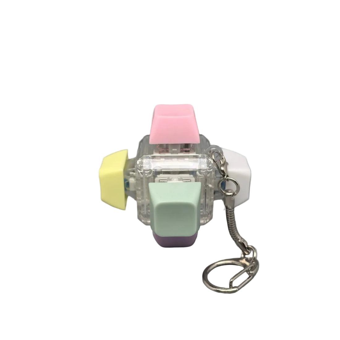Transparent Non-Glow Pastel Colour Keyboard Keychain Stress Relief Fidget Toy DIY Keycap Clicker, image 4