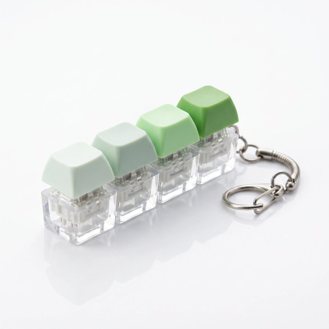 Transparent Glow Pastel Colour Keyboard Keychain Stress Relief Fidget Toy DIY Keycap Clicker, image 5