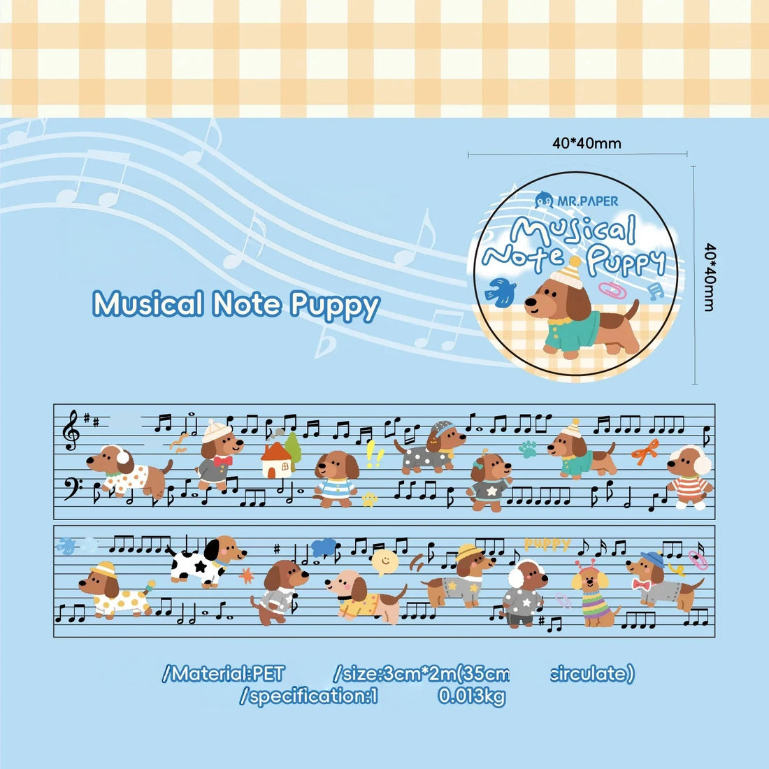 Mr.Paper Pet Melody Series PET Decorative Tape, image 16
