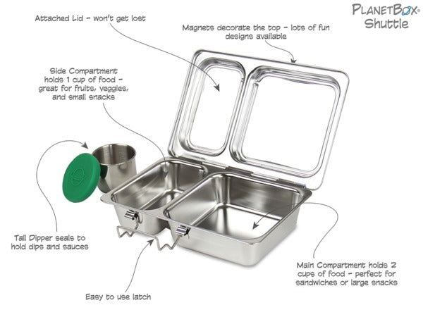 PlanetBox Shuttle Stainless Steel Lunch Box