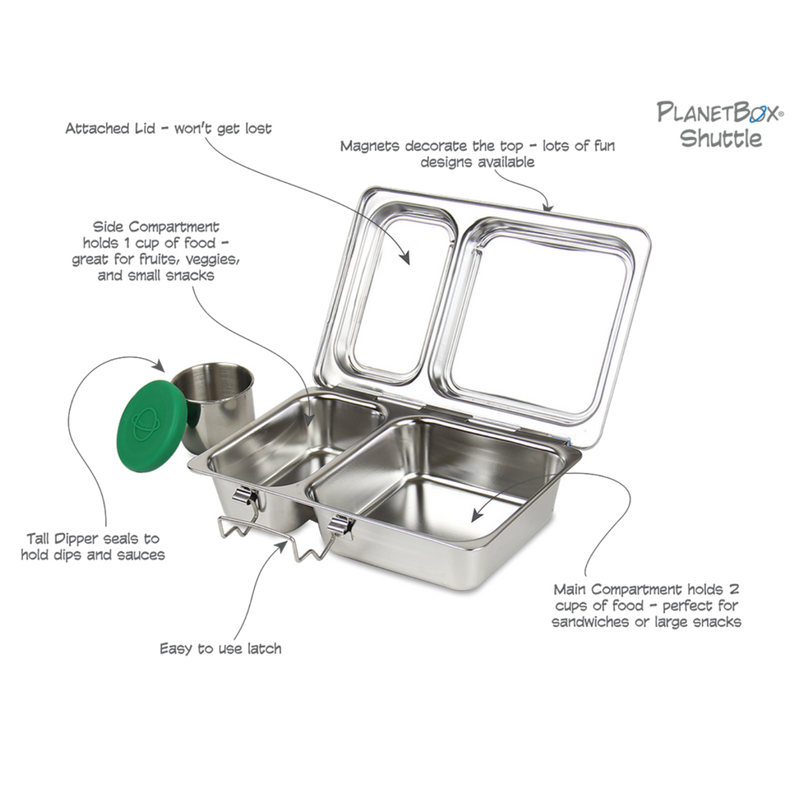 PlanetBox Shuttle Stainless Steel Lunch Box, image 3