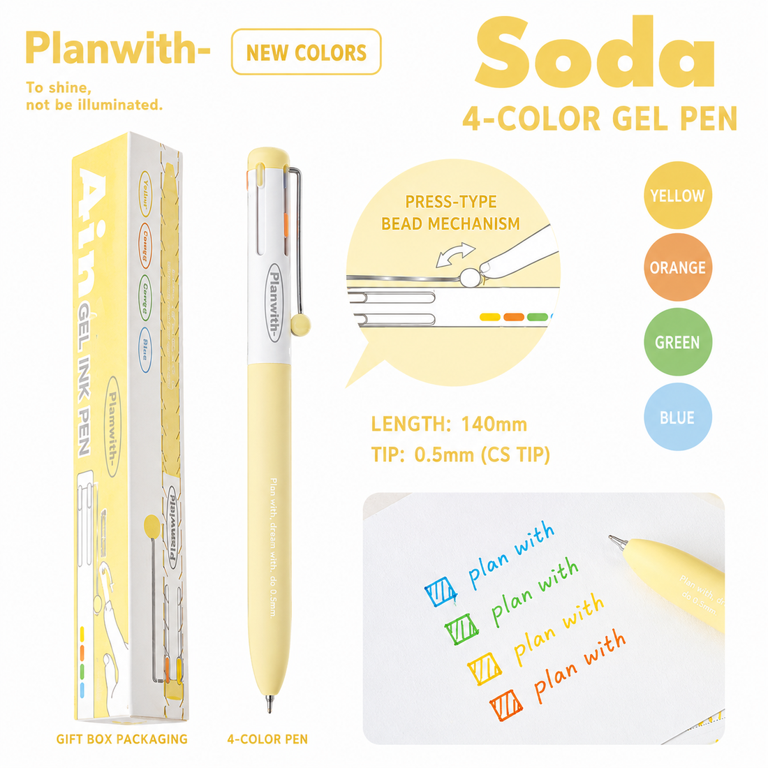 Planwith 4in1 Multi-Color Gel Pen 0.5mm, image 19