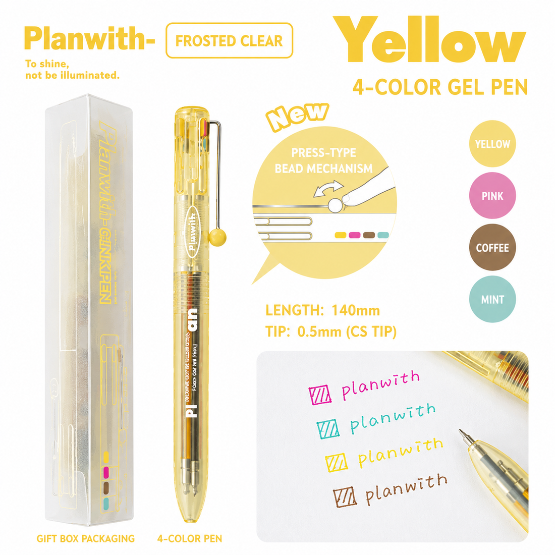 Planwith 4in1 Multi-Color Gel Pen 0.5mm, image 13