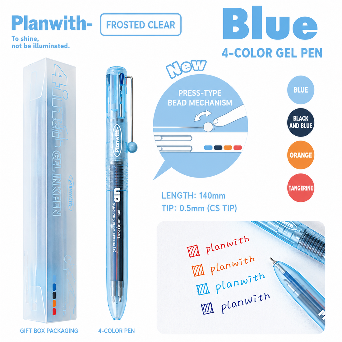 Planwith 4in1 Multi-Color Gel Pen 0.5mm, image 11
