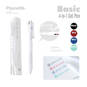 Planwith 4in1 Multi-Color Gel Pen 0.5mm