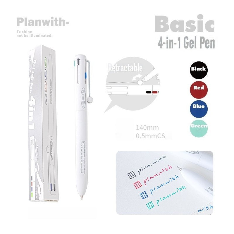 Planwith 4in1 Multi-Color Gel Pen 0.5mm