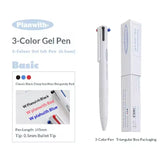 Planwith "Sign" Collection Triangle Multi-color Pen Three-color 0.5mm Gel Pen with ergonomic design and tri-color features.