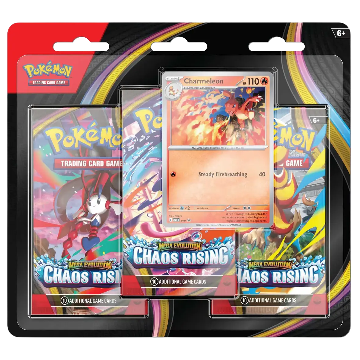 Pokemon TCG Mega Evolutions 4 Chaos Rising Three Booster Blister