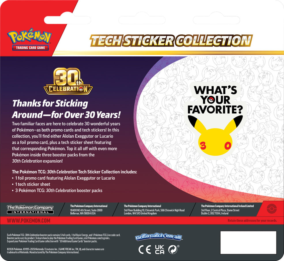 Pokémon TCG 30th Celebration Tech Sticker Collection, image 2