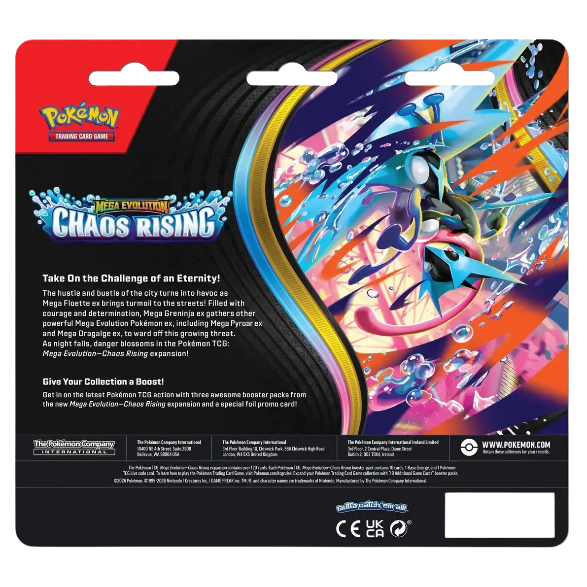 Pokemon TCG Mega Evolutions 4 Chaos Rising Three Booster Blister