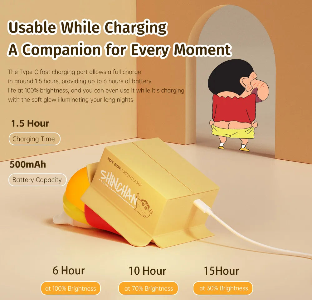 ROCK Crayon Shin-chan Hide and Seek Pat Night Light, image 5