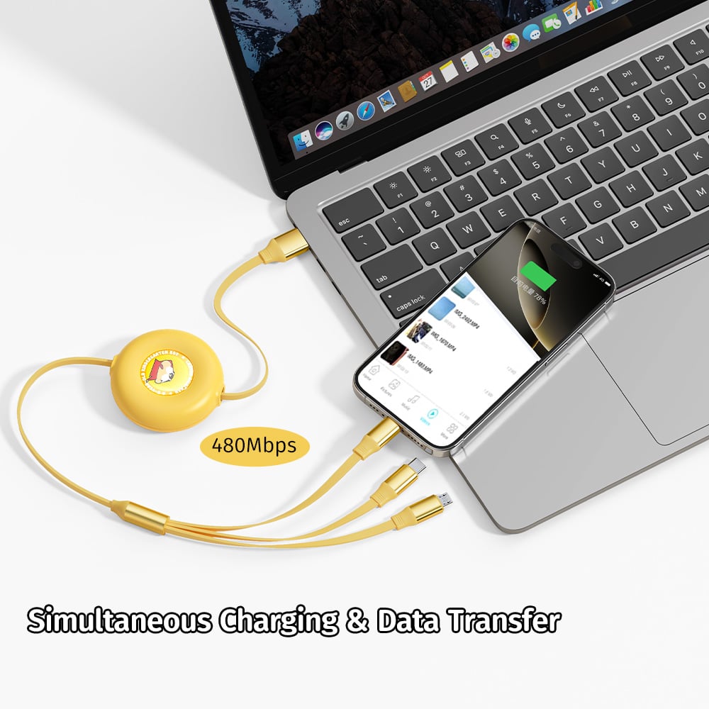 ROCK G16 3-in-1 Retractable Charging & Data Cable, image 7