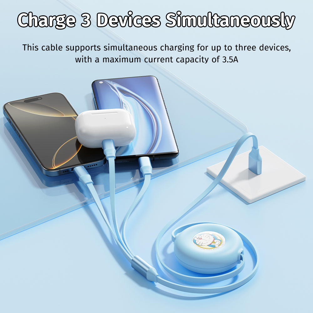 ROCK G16 3-in-1 Retractable Charging & Data Cable, image 8
