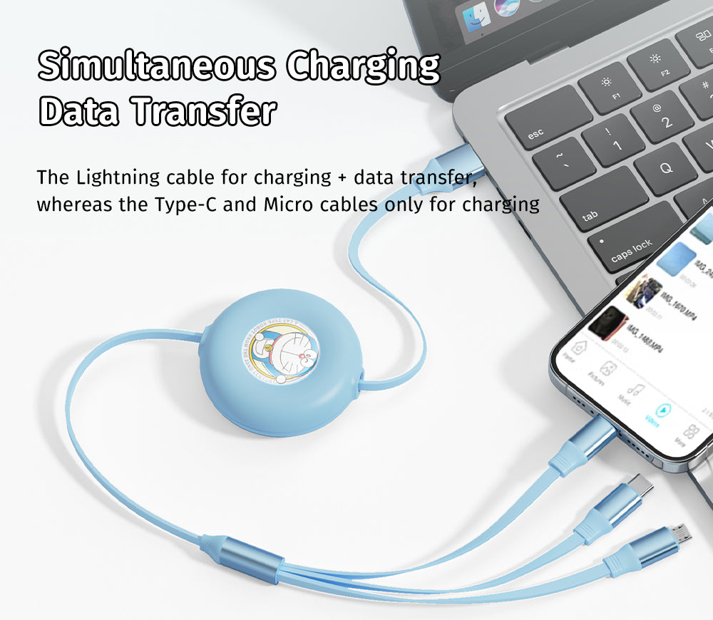 ROCK G16 3-in-1 Retractable Charging & Data Cable, image 10