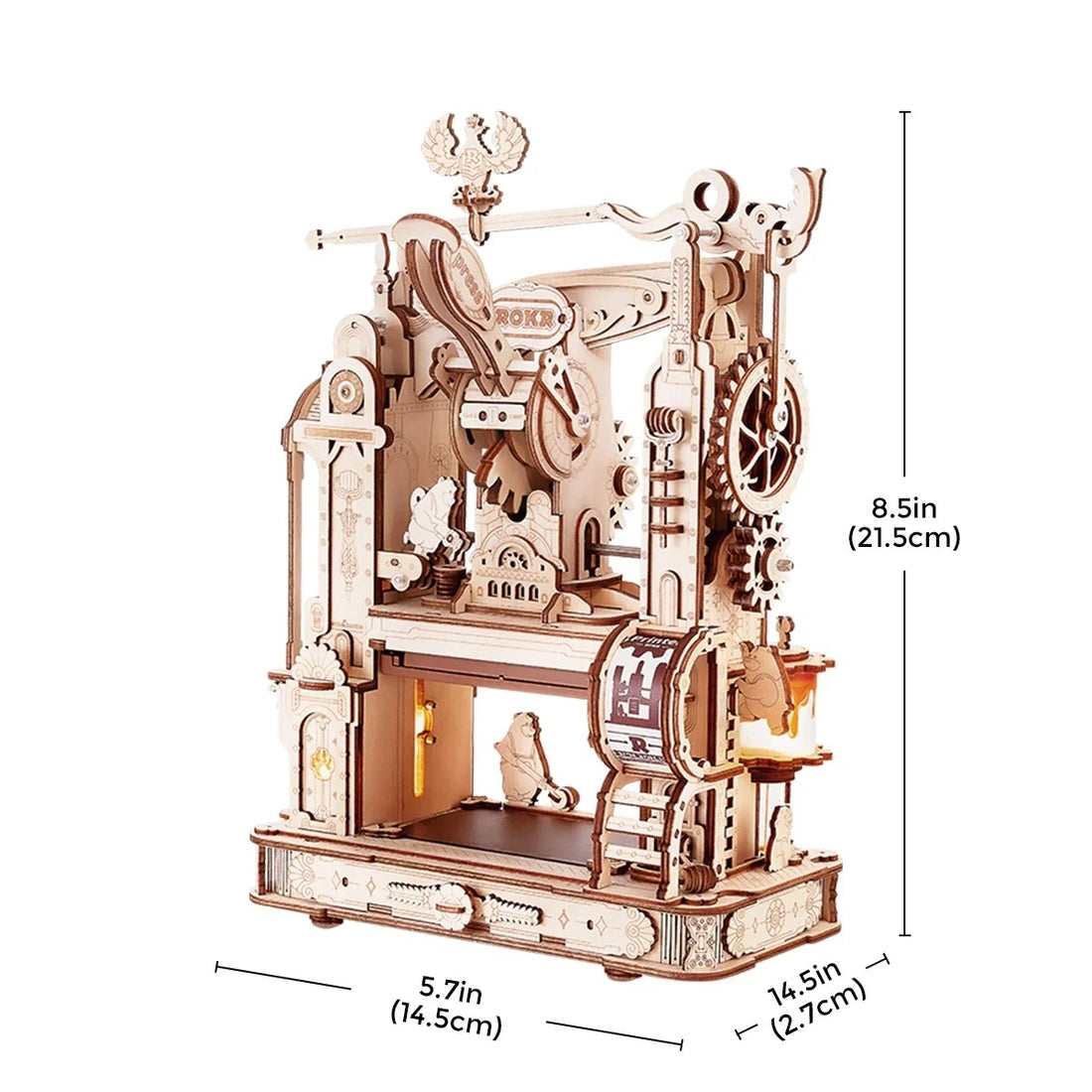 ROKR Classic Printing Press Mechanical 3D Puzzle DIY Kit, image 5