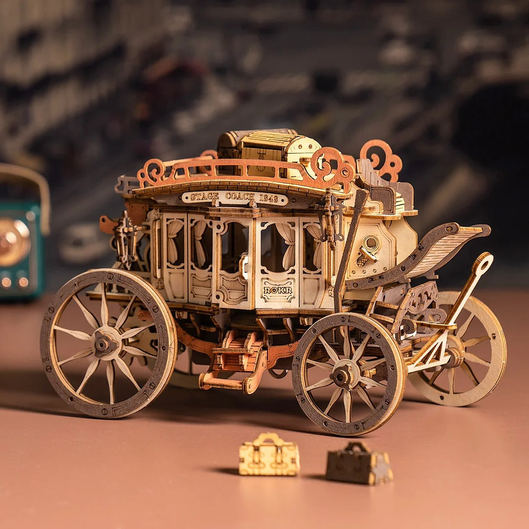 ROKR Stagecoach Mechanical Music Box 3D Wooden Puzzle