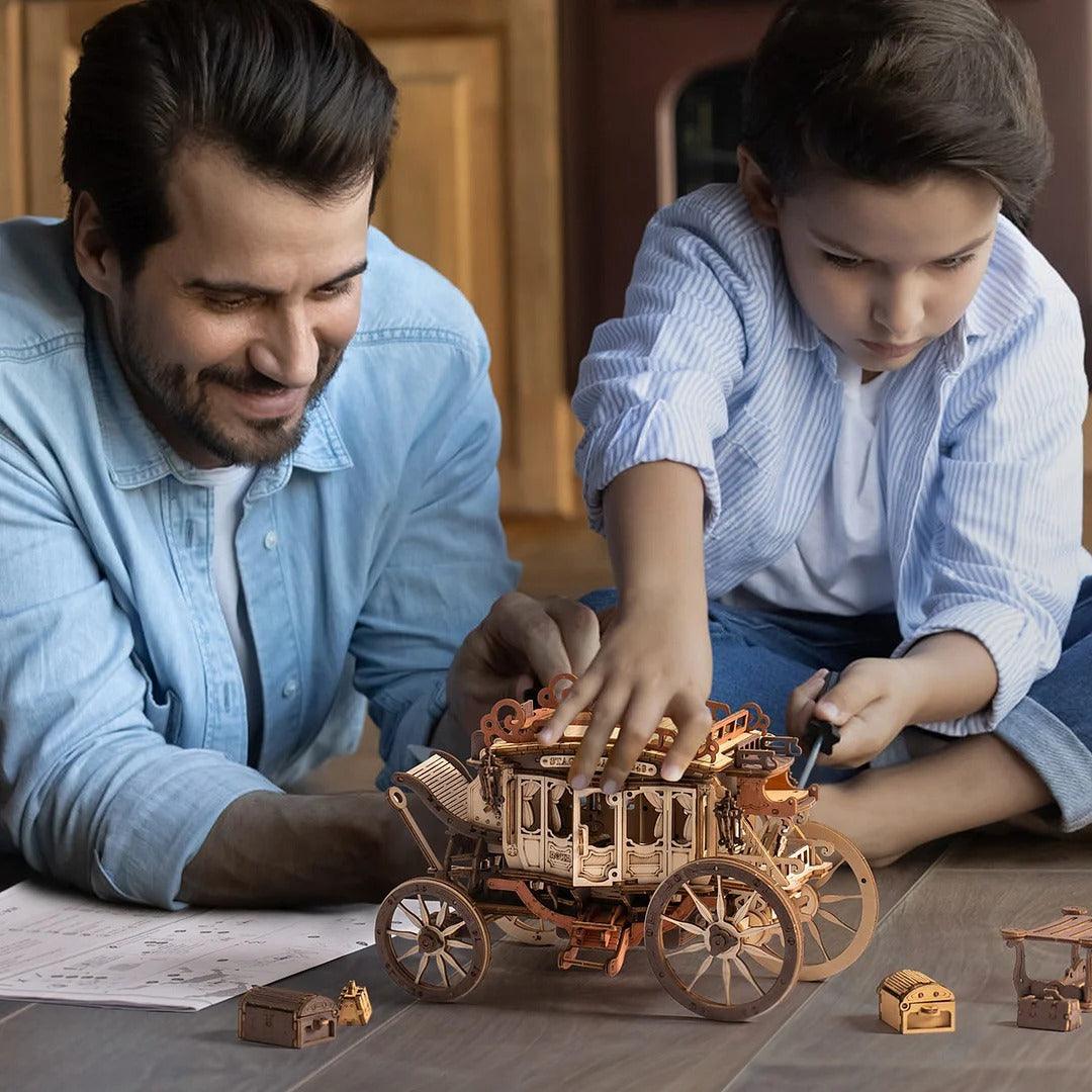 ROKR Stagecoach Mechanical Music Box 3D Wooden Puzzle, image 2