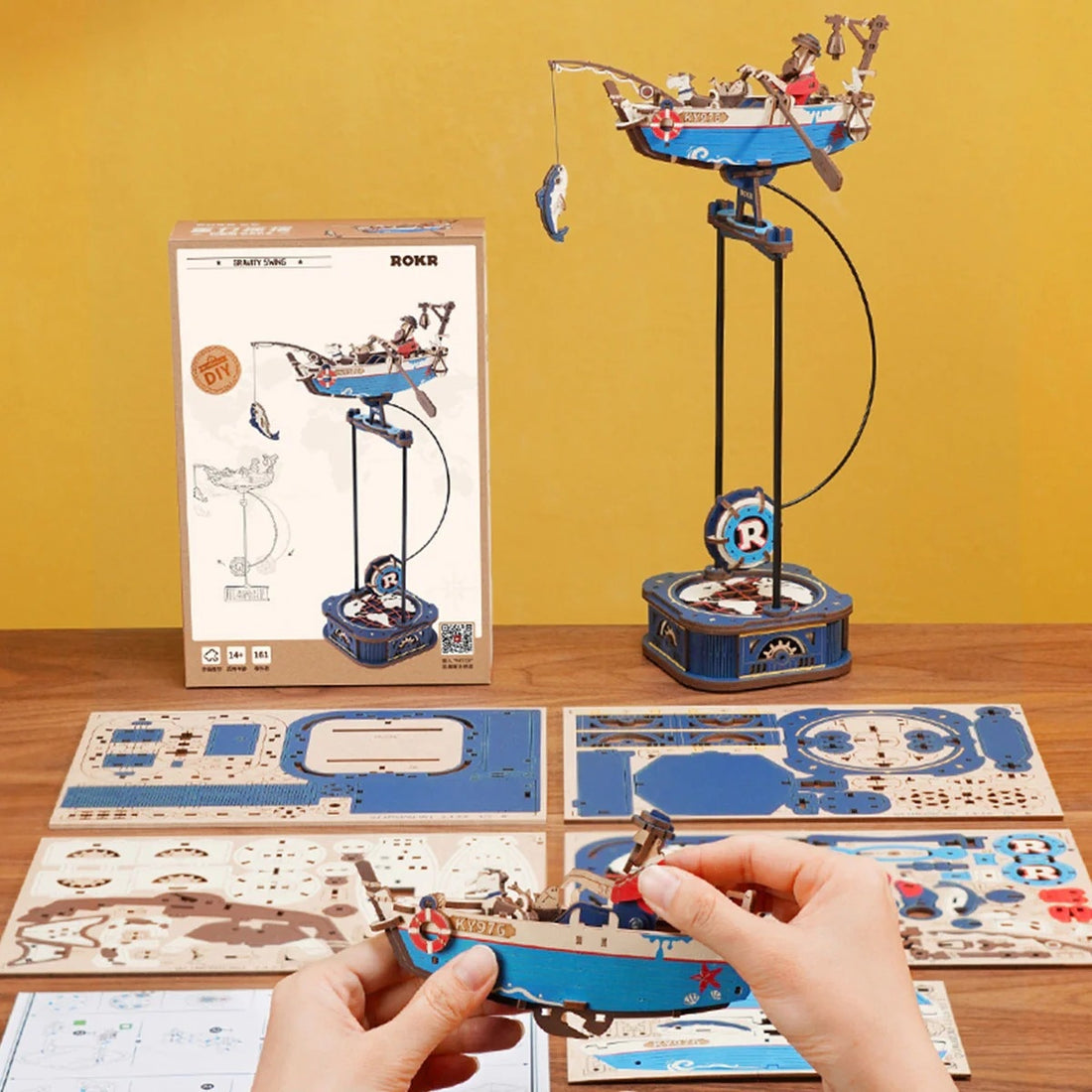 ROKR Ocean Fisher Scale Model 3D Puzzle DIY Kit, image 3