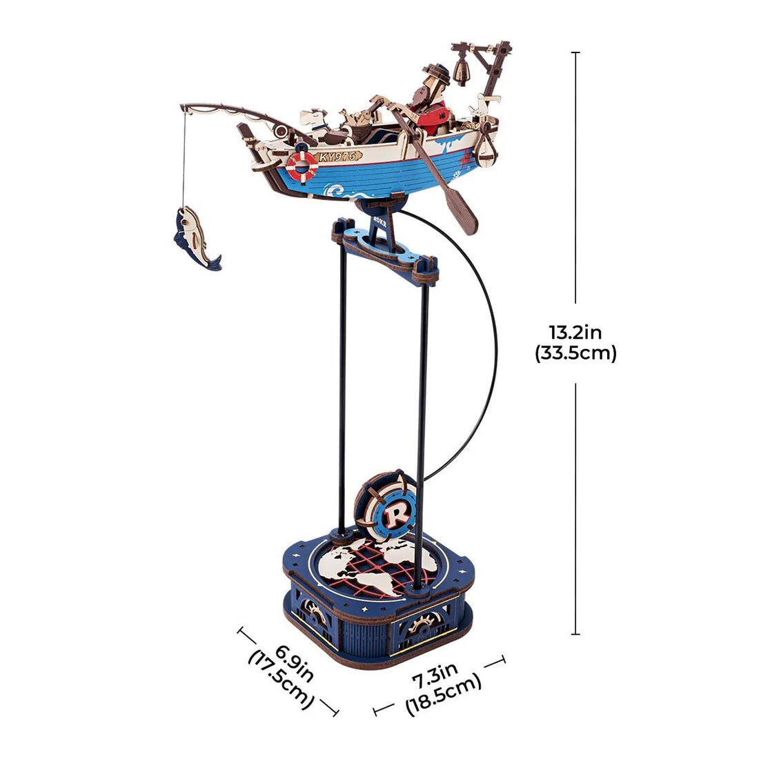 ROKR Ocean Fisher Scale Model 3D Puzzle DIY Kit, image 9