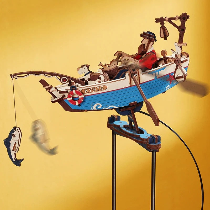 ROKR Ocean Fisher Scale Model 3D Puzzle DIY Kit, image 5