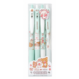ROSYPOSY × Korilakkuma Strawberry-themed 0.5mm Black Ink Gel Pen Set - 4 Pack