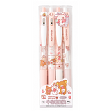 ROSYPOSY × Korilakkuma Strawberry-themed 0.5mm Black Ink Gel Pen Set - 4 Pack