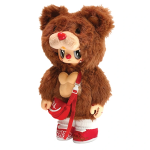 Rebel Bear Moveable Bag Series Blind Box featuring a cute plush bear character with a mini bag accessory.